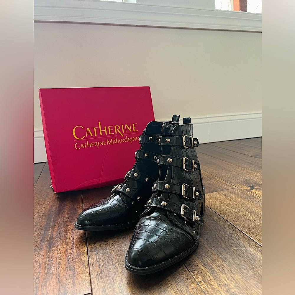Catherine Malandrino Studded Buckle Boots